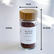 Load image into Gallery viewer, Glass Storage Jar For Herbs And Spices - Bamboo Lid
