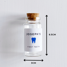 Load image into Gallery viewer, First Tooth Bottle - Personalised Label - Pink Or Blue Velvet Pouch
