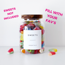 Load image into Gallery viewer, Sweet Storage Jar With Personalised Label - Choice Of Sizes - No Sweets Included
