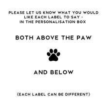 Load image into Gallery viewer, 8cm x 8cm Square White Paw Print Pet Labels
