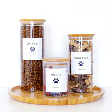 Load image into Gallery viewer, Pet Food Storage Jar With White Personalised Label
