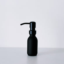 Load image into Gallery viewer, Matt Black Glass Dispenser Bottle With Black Metal Pump
