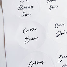 Load image into Gallery viewer, 7.5cm Round White Script Font Waterproof Personalised Labels
