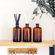 Load image into Gallery viewer, Large Amber Glass Diffuser Bottle And Reeds
