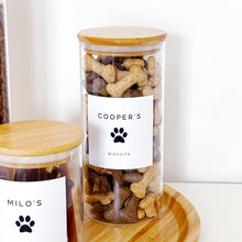 Load image into Gallery viewer, Pet Food Storage Jar With White Personalised Label
