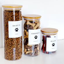 Load image into Gallery viewer, Pet Food Storage Jar With White Personalised Label
