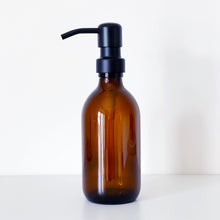 Load image into Gallery viewer, Amber Dispenser Bottle With Black Metal Pump
