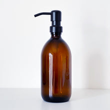 Load image into Gallery viewer, Amber Dispenser Bottle With Black Metal Pump
