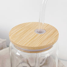 Load image into Gallery viewer, Reusable Glass with Bamboo Lid &amp; Straw
