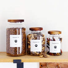 Load image into Gallery viewer, Pet Food / Treat Storage Jar With White Personalised Label
