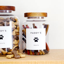 Load image into Gallery viewer, Pet Food / Treat Storage Jar With White Personalised Label
