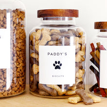 Load image into Gallery viewer, Pet Food / Treat Storage Jar With White Personalised Label
