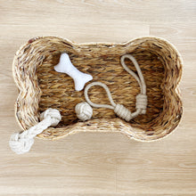 Load image into Gallery viewer, Bone Shaped Water Hyacinth Pet Storage Basket
