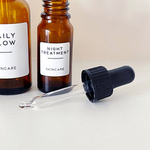 Load image into Gallery viewer, Mini Amber Glass Dropper Bottle - Personalised Waterproof Label
