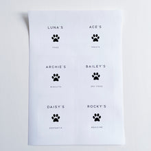 Load image into Gallery viewer, 8cm x 8cm Square White Paw Print Pet Labels
