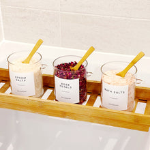 Load image into Gallery viewer, Glass Storage Jar With White Waterproof Personalised Label, Natural Bamboo Lid And Spoon
