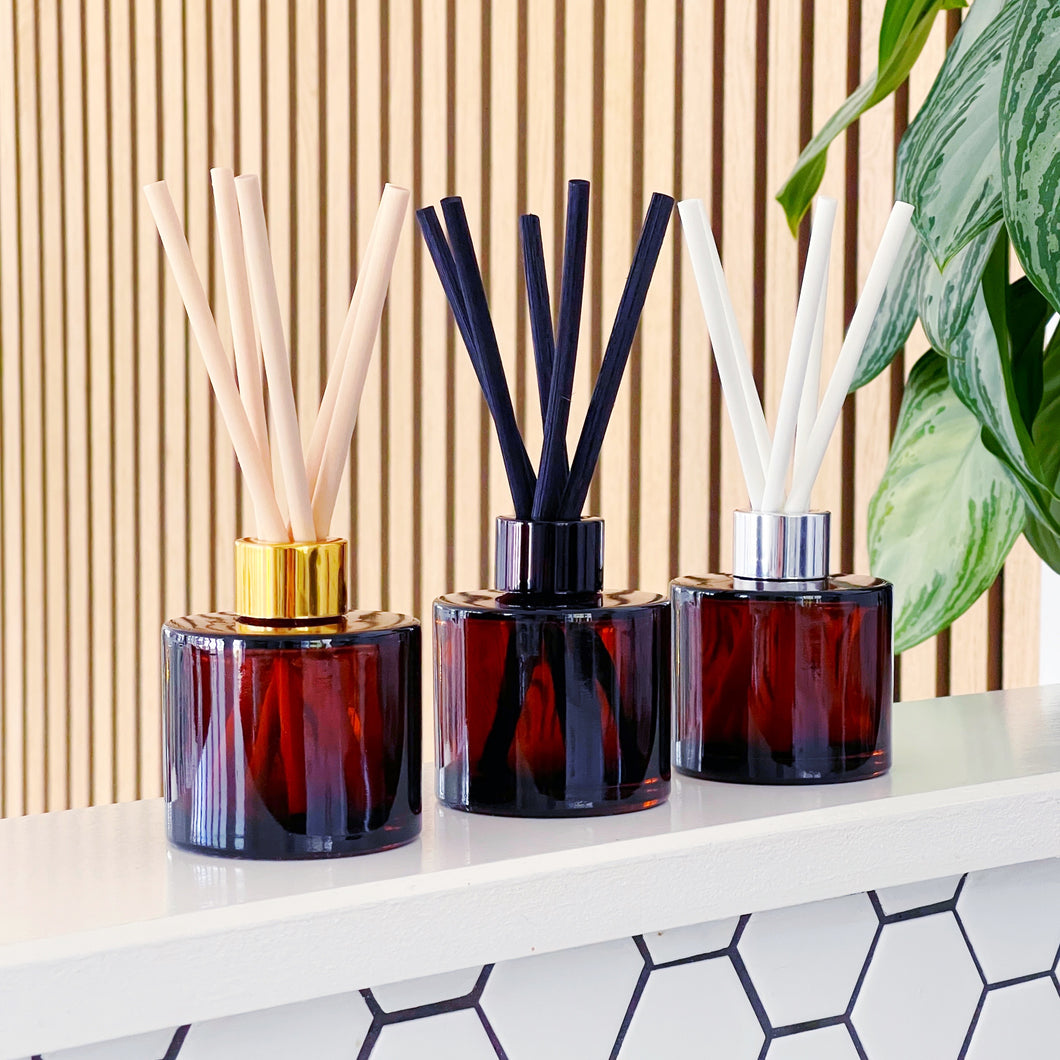 Amber Glass Diffuser Bottle And Reeds