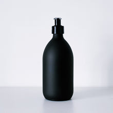 Load image into Gallery viewer, Matt Black Glass Dispenser Bottle With Black Plastic Pump
