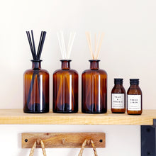 Load image into Gallery viewer, Large Amber Glass Diffuser Bottle And Reeds
