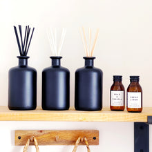 Load image into Gallery viewer, Large Matt Black Glass Diffuser Bottle And Reeds
