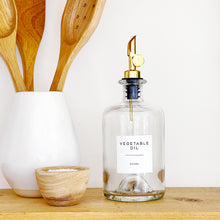 Load image into Gallery viewer, Clear Glass Oil / Vinegar Pourer Bottle With Personalised Label
