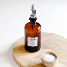 Load image into Gallery viewer, Amber Glass Oil / Vinegar Pourer Bottle With Personalised Label
