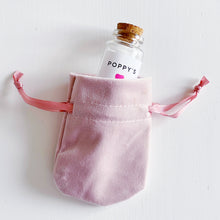 Load image into Gallery viewer, First Tooth Bottle - Personalised Label - Pink Or Blue Velvet Pouch
