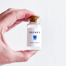 Load image into Gallery viewer, First Tooth Bottle - Personalised Label - Pink Or Blue Velvet Pouch
