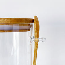 Load image into Gallery viewer, Glass Storage Jar With White Waterproof Personalised Label, Natural Bamboo Lid And Spoon
