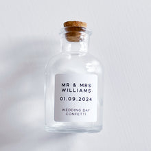 Load image into Gallery viewer, Personalised Wedding Day Confetti Keepsake Bottle
