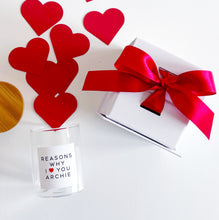 Load image into Gallery viewer, Reasons Why I Love You Jar, Gift Box &amp; Hearts
