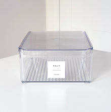 Load image into Gallery viewer, Fridge Storage Container With Lid &amp; White Personalised Waterproof Label
