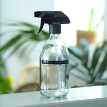 Load image into Gallery viewer, Clear Glass Trigger Spray Bottle With Stamped Personalised Label
