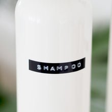 Load image into Gallery viewer, White Plastic Dispenser Bottle With Stamped Personalised Label And Plastic Pump
