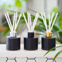 Load image into Gallery viewer, Matt Black Glass Diffuser Bottle And Reeds
