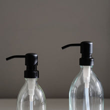 Load image into Gallery viewer, Clear Dispenser Bottle With Stamped Personalised Label &amp; Metal Pump
