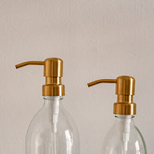 Load image into Gallery viewer, Clear Dispenser Bottle With Stamped Personalised Label &amp; Metal Pump
