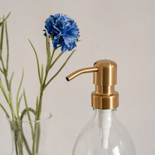 Load image into Gallery viewer, Clear Dispenser Bottle With Stamped Personalised Label &amp; Metal Pump
