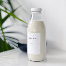 Load image into Gallery viewer, Glass Milk Bottle With White Personalised Label
