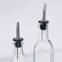 Load image into Gallery viewer, Glass Oil/Vinegar Pourer Bottle With Optional White Personalised Label
