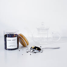 Load image into Gallery viewer, Loose Leaf Tea Storage Jar With White Personalised Label And Airtight Bamboo Lid
